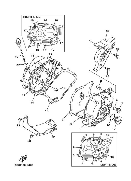Yamaha 93210-148F8 O-Ring — shown on the Crankcase Cover 1 parts diagram