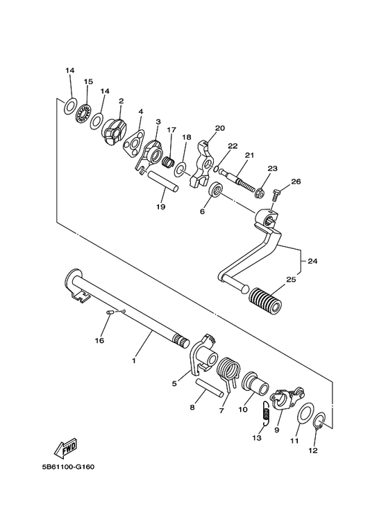 Yamaha 93102-12891 Oil Seal — shown on the Shift Shaft parts diagram