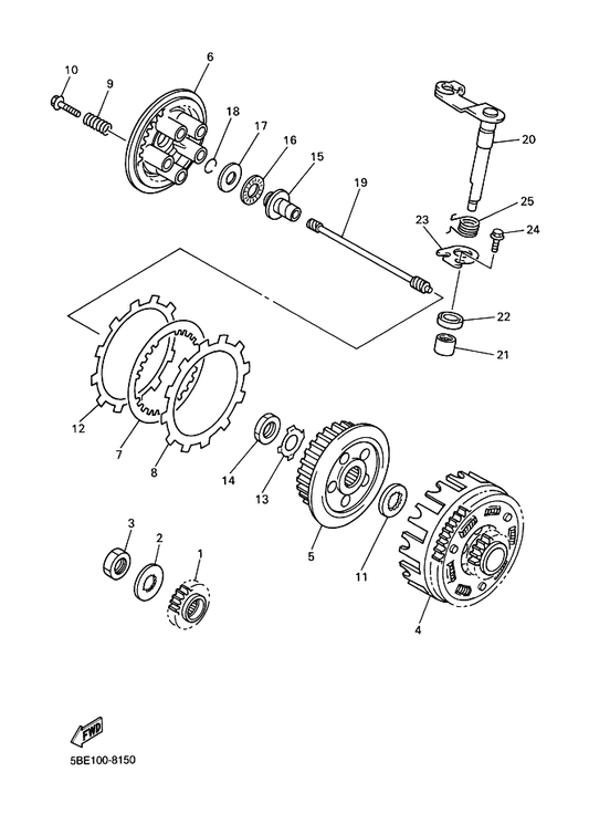 Yamaha 90501-244L9 Spring, Compression — shown on the Clutch parts diagram