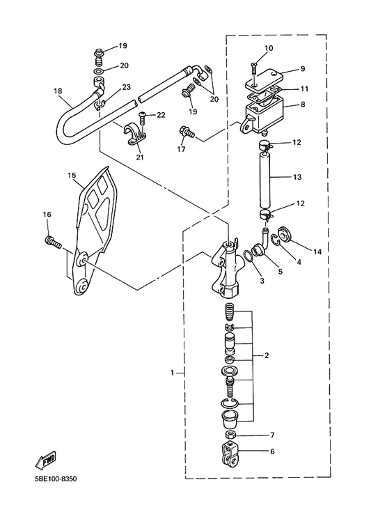 Yamaha 56A-25854-00 . Diaphragm, Reservoir — shown on the Rear Master Cylinder parts diagram