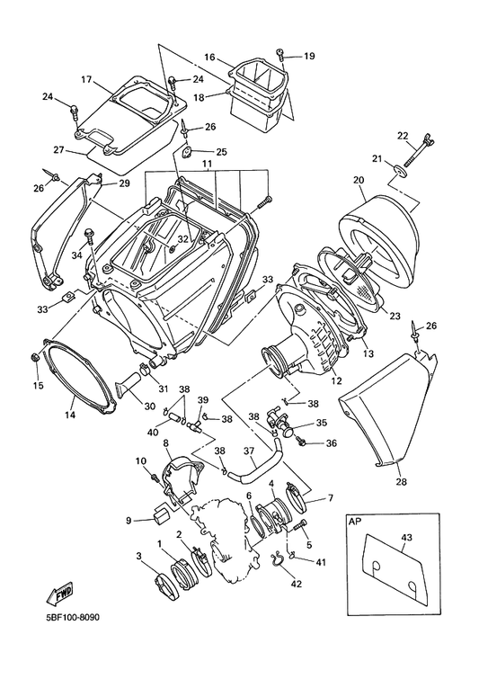Yamaha 90267-32070 Rivet, Blind — shown on the Intake parts diagram