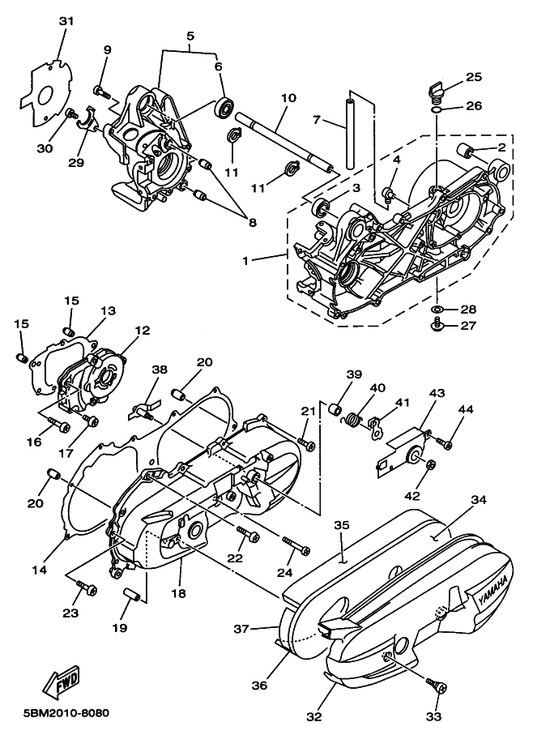 Yamaha 3YJ-15371-00 . ブリーザ — shown on the クランクケース parts diagram