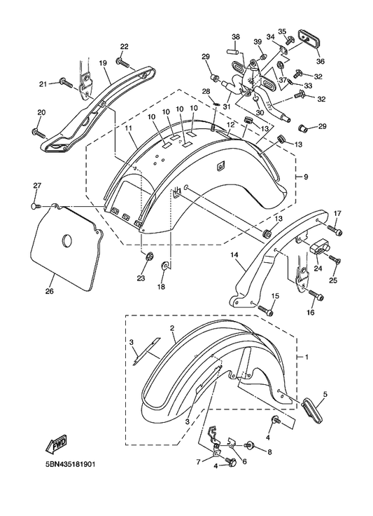 Yamaha 4NK-21735-00 . Seal 2 — shown on the Fender parts diagram