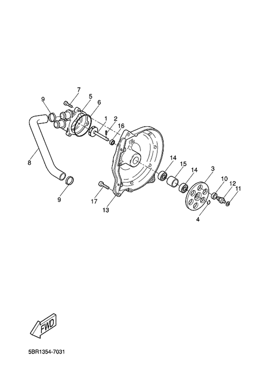 Yamaha 93700-06811 Nipple, Grease — shown on the Water Pump parts diagram