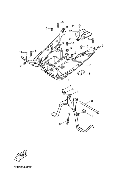 Yamaha 90506-35X00 Spring, Tension — shown on the Stand & Footrest parts diagram