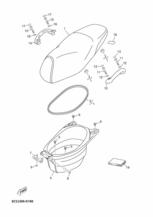 Yamaha 5C2-F8199-E3 Manual,Owner'S — shown on the Seat parts diagram