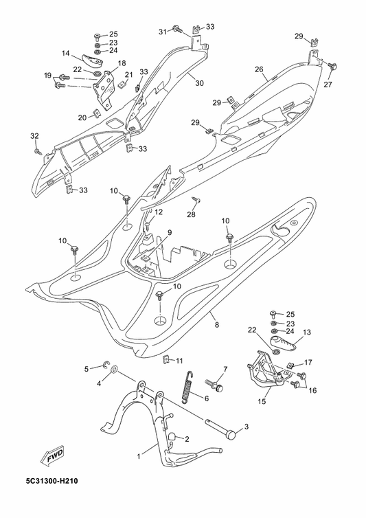 Yamaha 90240-10137 Pin, Clevis — shown on the Stand & Footrest parts diagram
