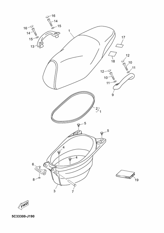 Yamaha 5C3-F8199-S2 Manual,Owner'S — shown on the Seat parts diagram