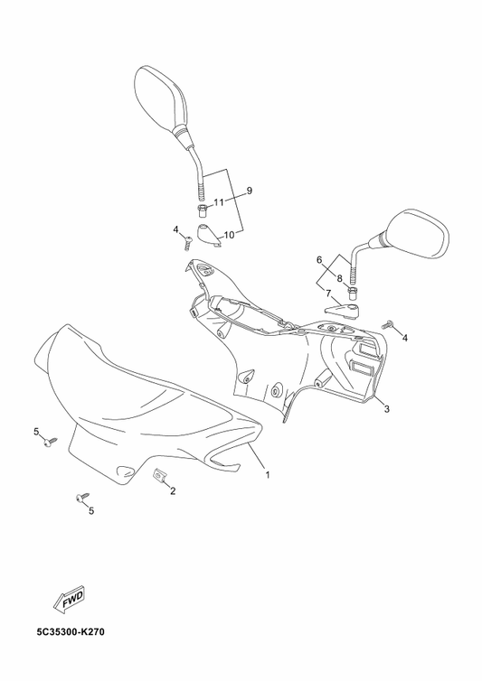 Yamaha 5C3-F6251-00 . Nut, Adjusting — shown on the Cowling 1 parts diagram