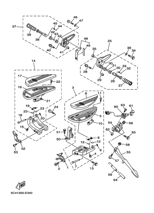 Yamaha 5VS-82566-B0 Switch, Side Stand — shown on the Stand & Footrest parts diagram