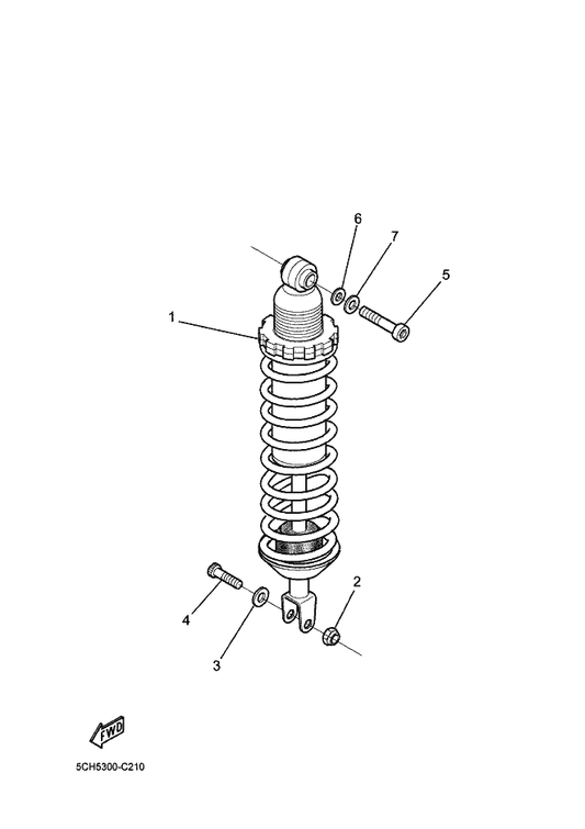 Yamaha 90109-104G7 Bolt — shown on the Rear Suspension parts diagram