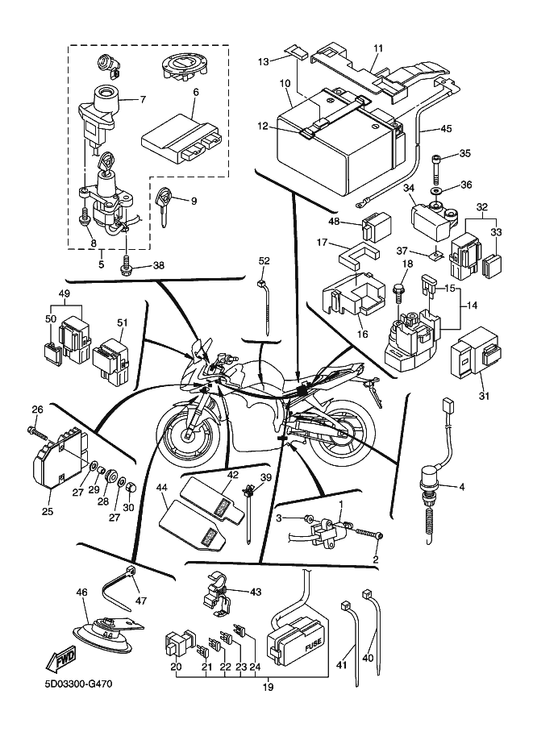 Yamaha 2D1-8591A-50 . Engine Control Unit Assy — shown on the Electrical 2 parts diagram