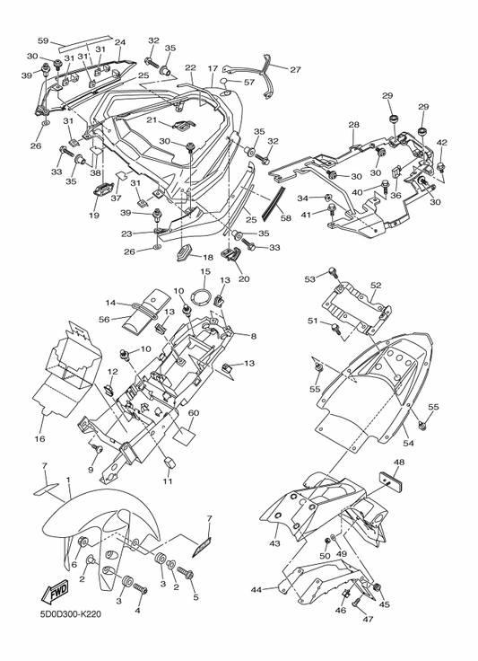 Yamaha 3C3-24773-00-P2 Handle, Seat — shown on the Fender parts diagram