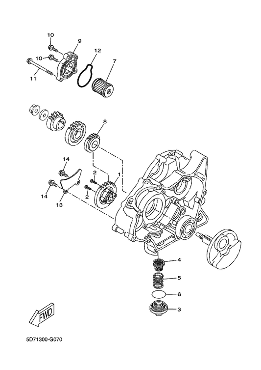 Yamaha 93210-53801 O-Ring — shown on the Oil Pump parts diagram