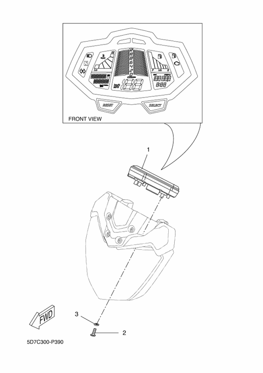 Yamaha BR6-H3500-12 Meter Assy — shown on the Meter parts diagram
