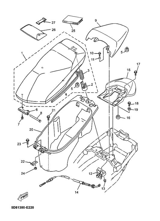 Yamaha 5D8-F8199-G0 Manual,Owner'S — shown on the Seat parts diagram