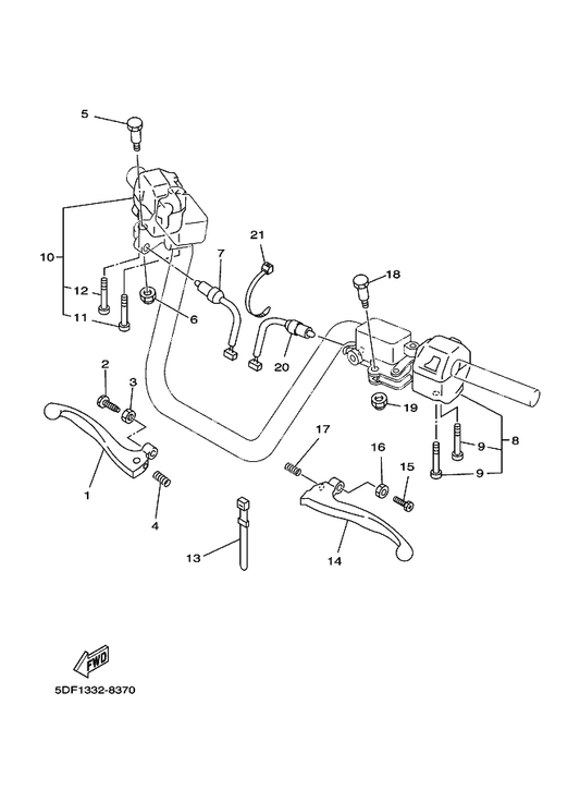 Yamaha 90143-06024 Screw, Hexagon — shown on the Handle Switch & Lever parts diagram