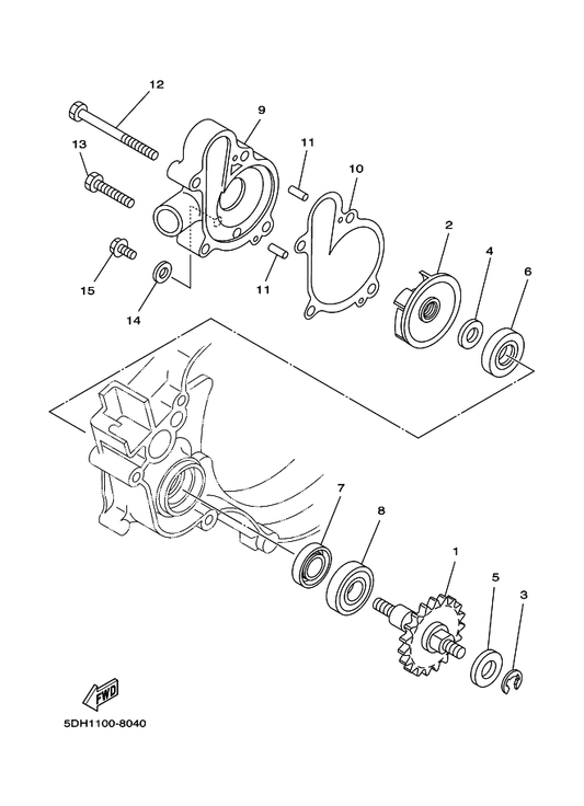 Yamaha 4JY-12428-10 Gasket, Housing Cover 2 — shown on the Water Pump parts diagram