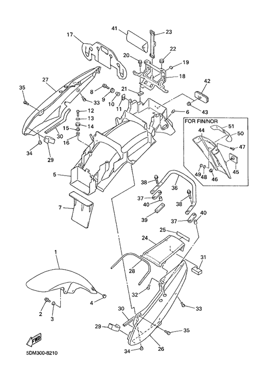 Yamaha 95024-08050 Bolt, Flange — shown on the Fender parts diagram