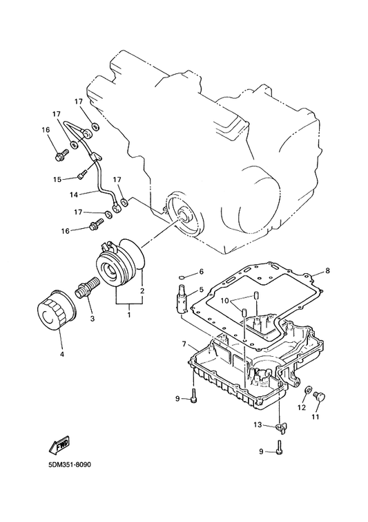 Yamaha 4TV-13414-00 Gasket, Strainer Cover — shown on the Oil Cooler parts diagram
