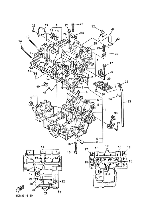 Yamaha 11H-15138-00 . Nozzle 1 — shown on the Crankcase parts diagram