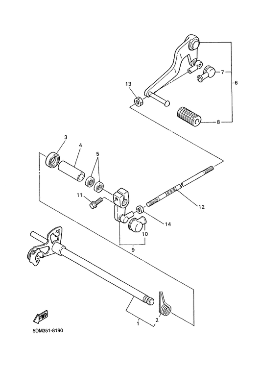 Yamaha 90508-32007 . Spring, Torsion — shown on the Shift Shaft parts diagram