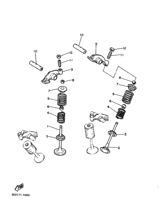 Yamaha 42X-12151-00 Arm, Valve Rocker — shown on the Valve parts diagram