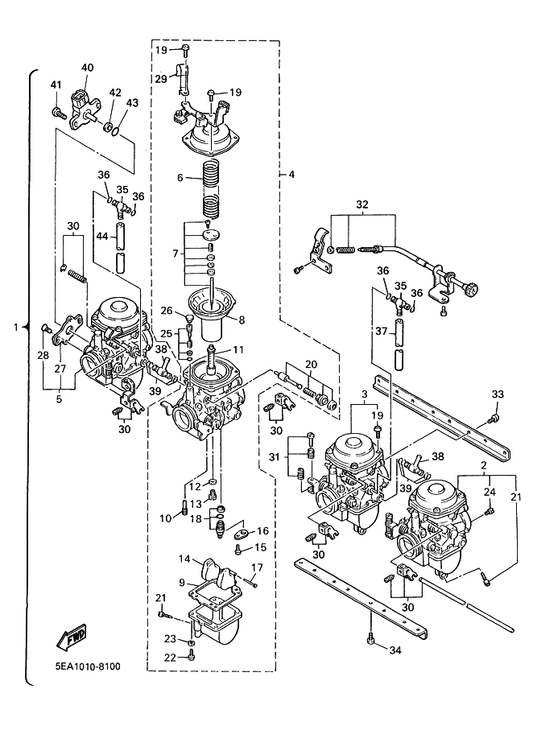 Yamaha 5EA-14940-00 . . Diaphragm Assy — shown on the Carburetor parts diagram