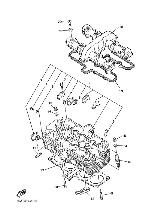 Yamaha 90116-08011 Bolt, Stud — shown on the Cylinder Head parts diagram