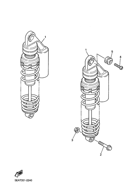 Yamaha 5EA-22210-30 Shock Absorber Assy, Rear — shown on the Rear Suspension parts diagram