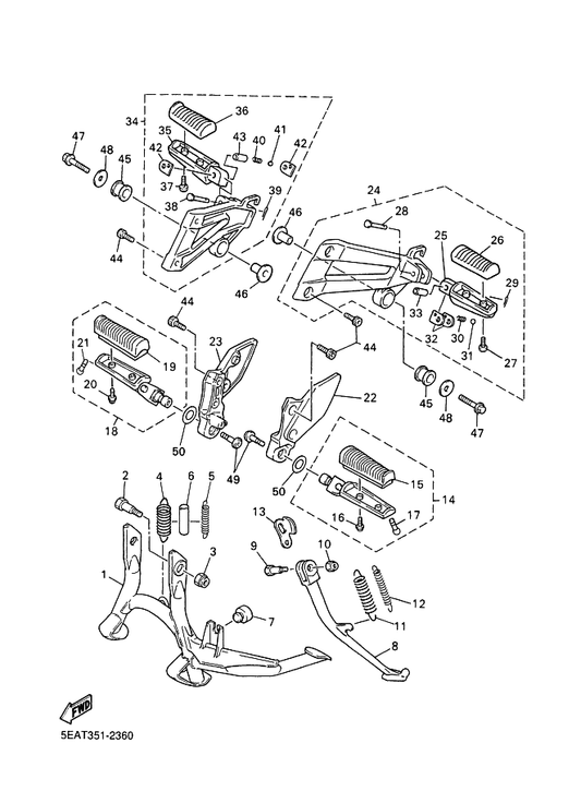 Yamaha 91701-06042 . Pin, Clevis — shown on the Stand & Footrest parts diagram