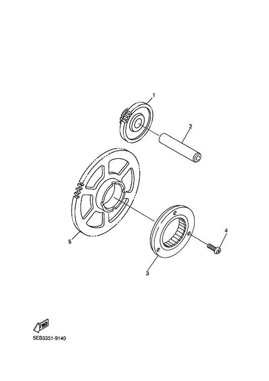 Yamaha 5MT-15515-00 Gear 3 — shown on the Starter parts diagram