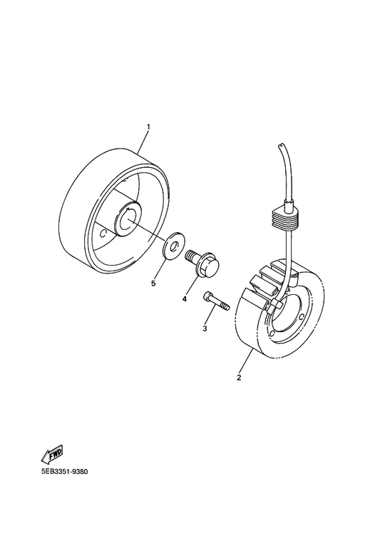 Yamaha 5EB-81410-00 Stator Assy — shown on the Generator parts diagram