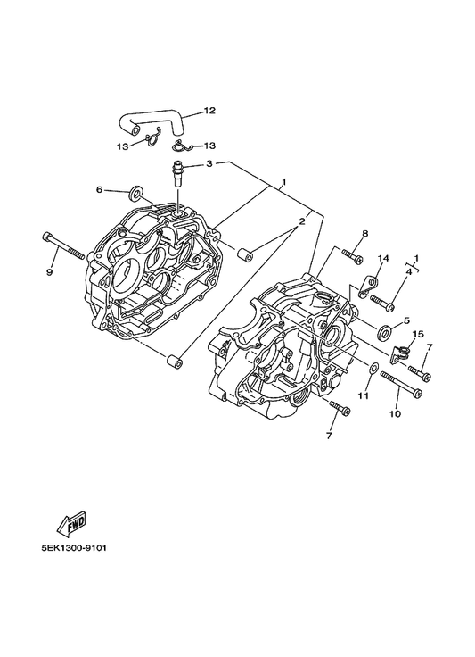 Yamaha 90465-08200 Clamp — shown on the Crankcase parts diagram