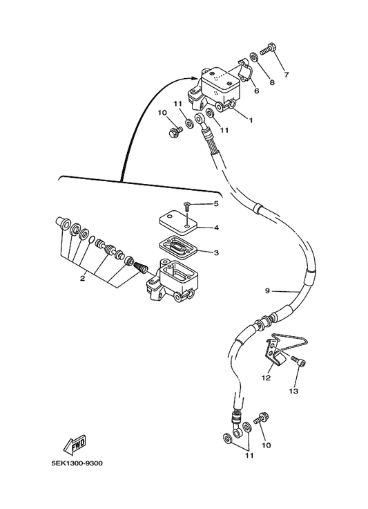 Yamaha 4GY-25870-02 Master Cylinder Sub Assy — shown on the Front Master Cylinder parts diagram