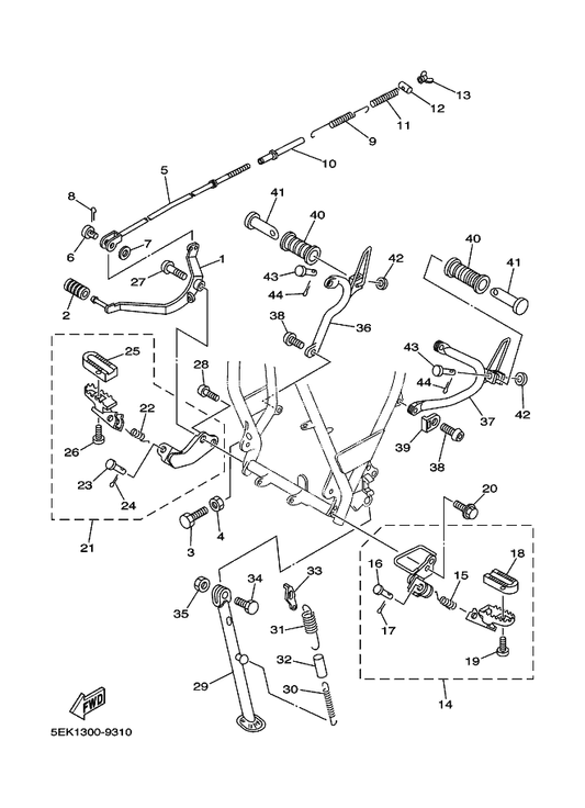 Yamaha 5Y1-27315-00 Link, Side Stand — shown on the Stand & Footrest parts diagram