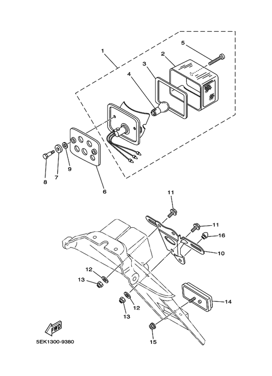 Yamaha 4L0-84753-00 Damper — shown on the Taillight parts diagram