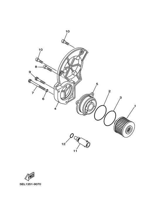 Yamaha 90109-06667 Bolt — shown on the Oil Cleaner parts diagram