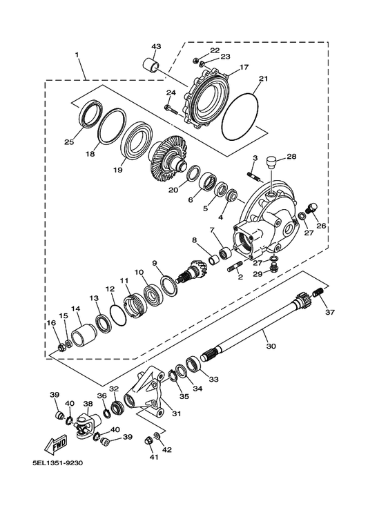 Yamaha 93410-26067 Circlip — shown on the Drive Shaft parts diagram