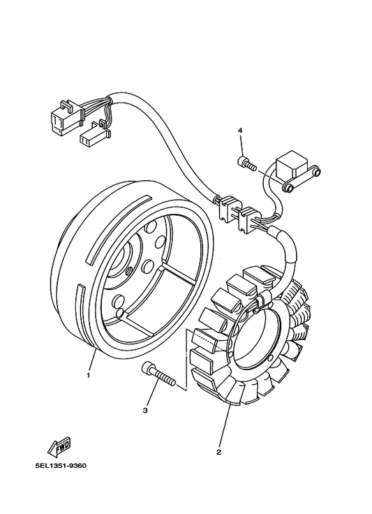 Yamaha 5KS-81450-00 Rotor Assy — shown on the Generator parts diagram
