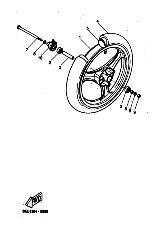 Yamaha NU7-2582M-00 . Bearing — shown on the Front Wheel parts diagram