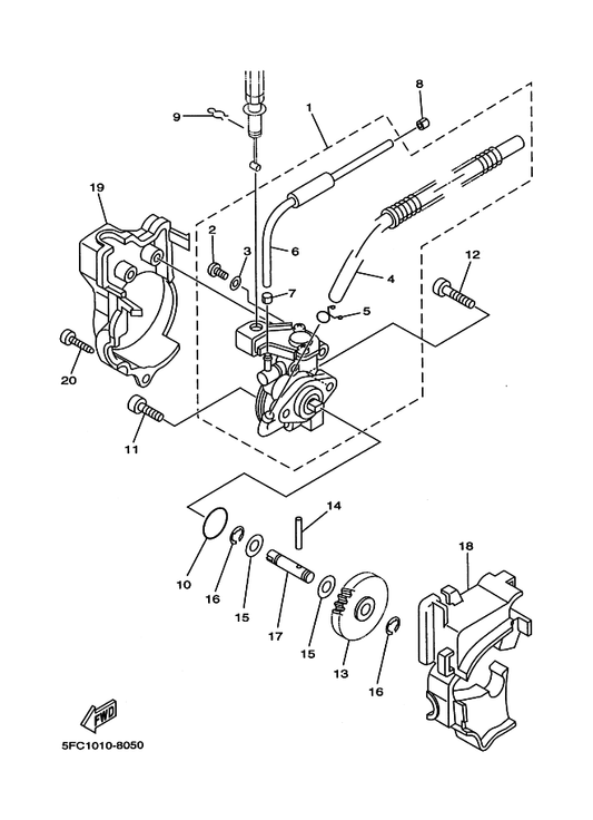 Yamaha 5FC-1316G-00 . ホース,オイル 2 — shown on the オイルポンプ parts diagram