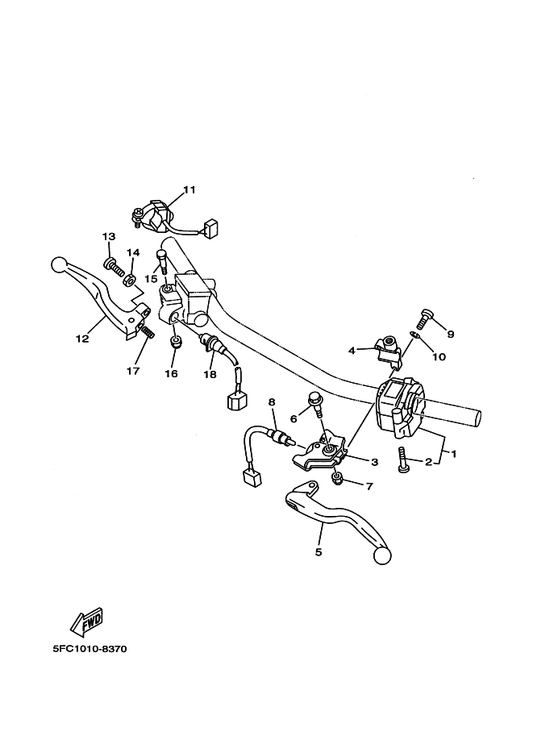 Yamaha 4EU-83976-00 スイツチ,ハンドル 1 — shown on the ハンドルスイツチ. レバー parts diagram