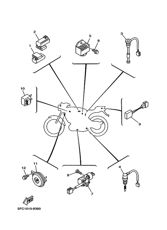 Yamaha 35R-83350-20 フラツシヤリレーアセンブリ — shown on the エレクトリカル 2 parts diagram