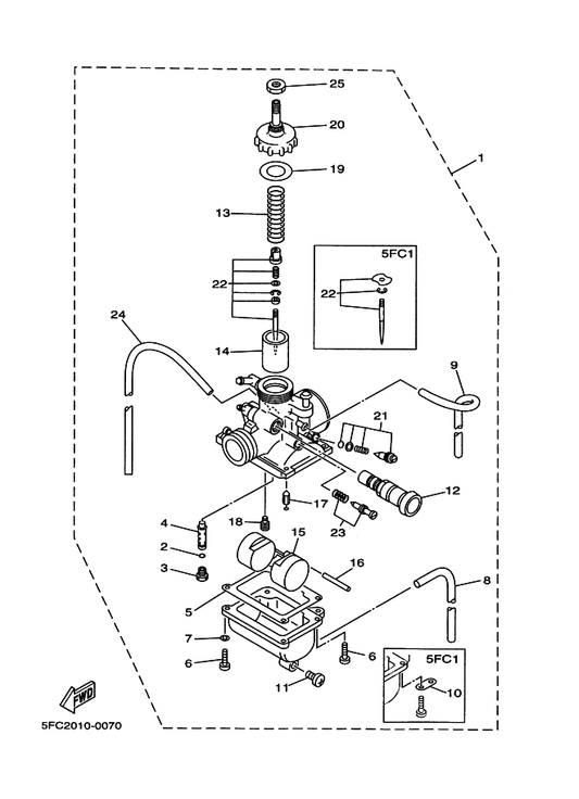 Yamaha 4EU-14104-00 . エアースクリユセツト — shown on the キヤブレタ parts diagram