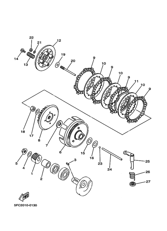 Yamaha 90208-17032 Washer, Conical Spring — shown on the クラツチ parts diagram