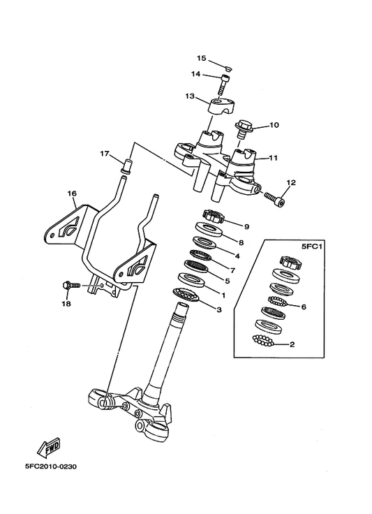 Yamaha 3Y6-2317J-00 ダンパ 1 — shown on the ステアリング parts diagram