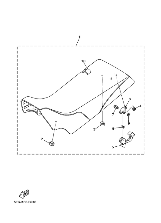 Yamaha 4K0-24774-01 . Pin — shown on the Seat parts diagram
