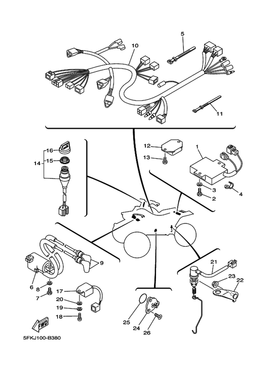 Yamaha 3GG-85540-10 C.D.I. Unit Assy — shown on the Electrical 1 parts diagram