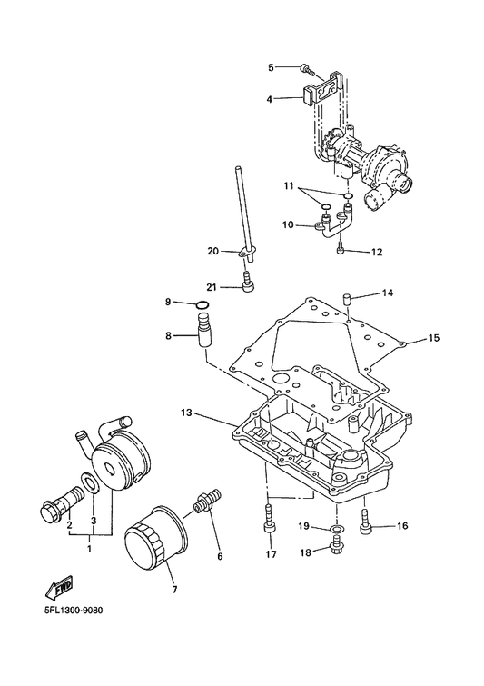 Yamaha 5EB-13475-00 . Gasket — shown on the Oil Cleaner parts diagram
